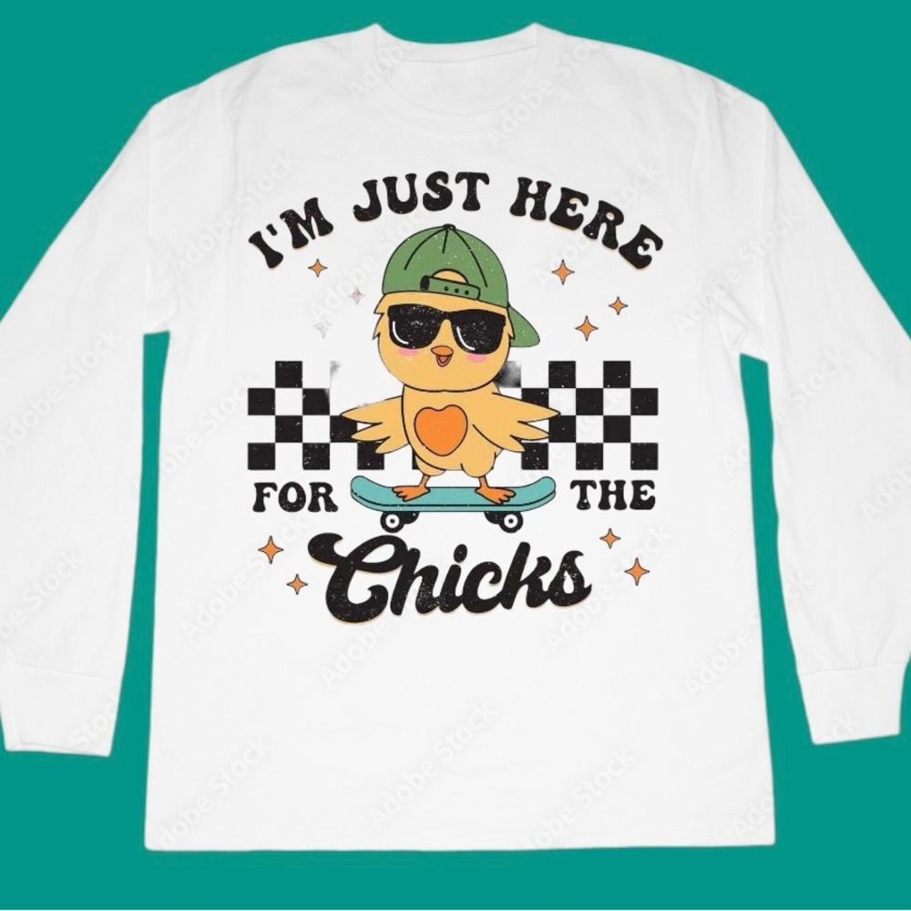 Easter tshirt kids youth here for the chicks